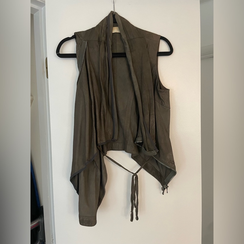 Isabel Benenato Leather Vest Size 44